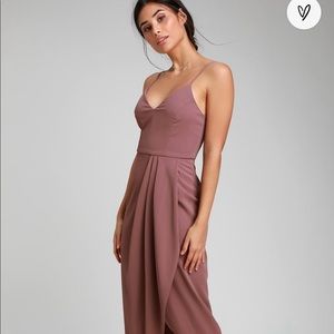 Lulus Reinette Mauve Purple Midi Dress